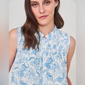 White Stuff blue and white blouse tank